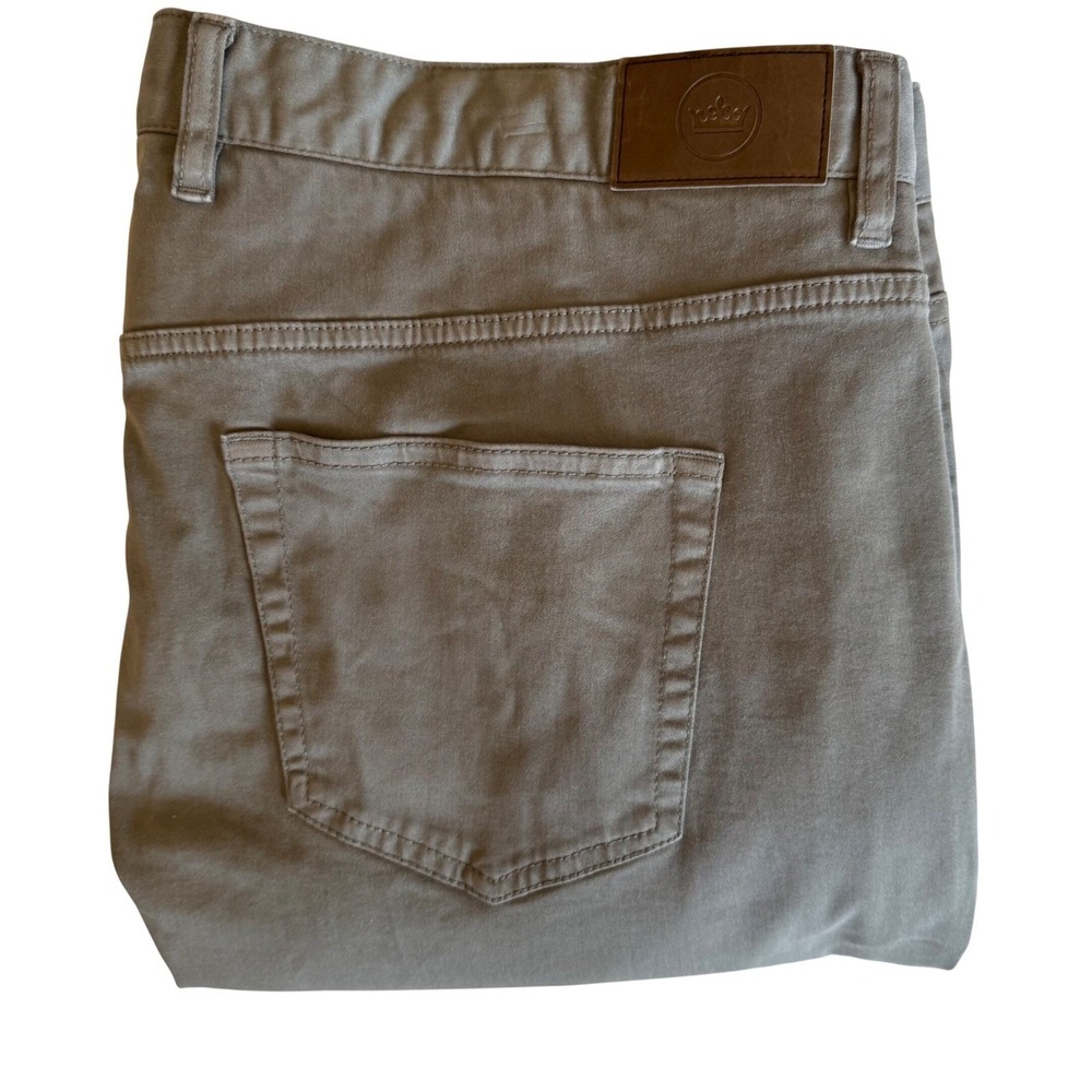 Peter Millar Mens Khaki Tan Chinos Pants 40x28‎ Flat Front Stretch Cotton Golf